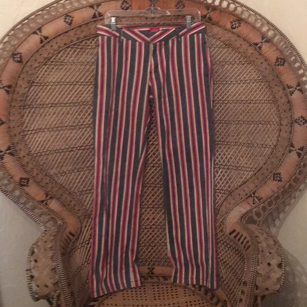 Dickies red, white and blue striped jeans